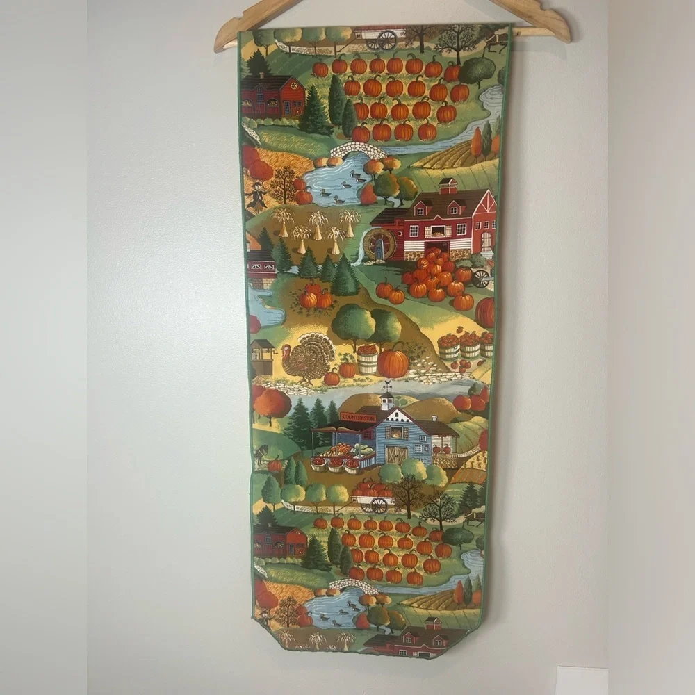 Table Runner Fall Harvest Country Village Thanksgiving Decor 68” x 13”